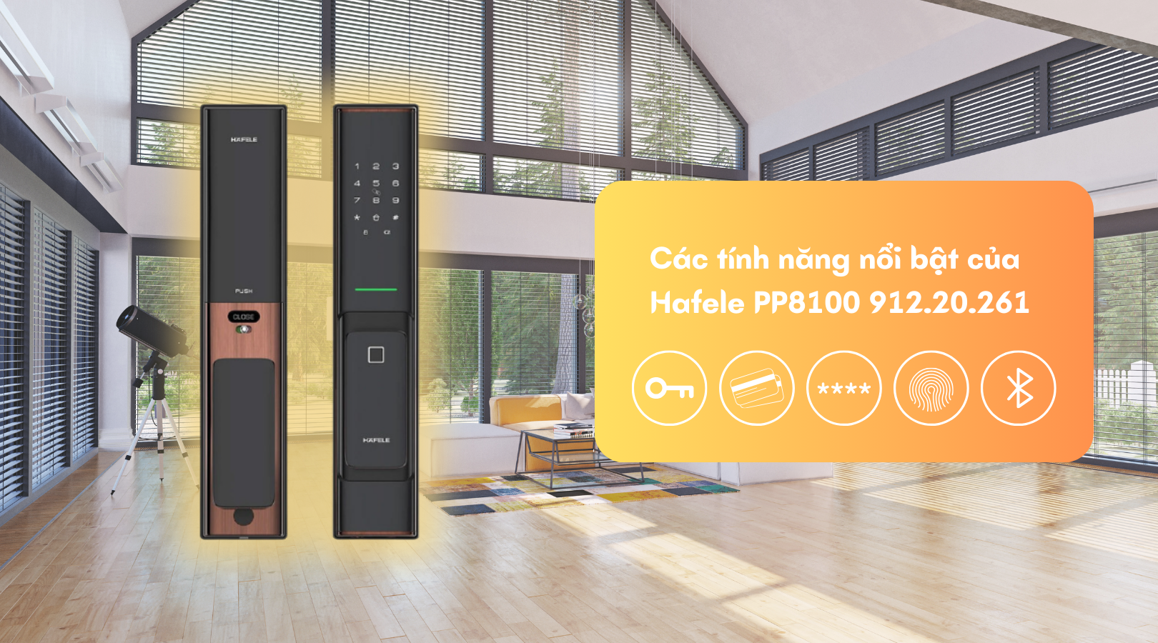 Các tính năng nổi bật của khóa điện tử Hafele PP8100 912.20.261